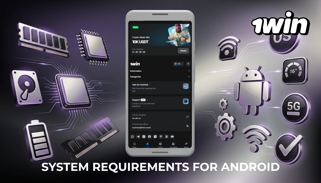Compatible Android devices for the 1win APK